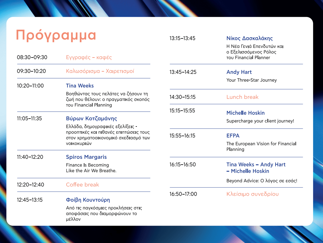 Πρόγραμμα του 2nd Financial Planning Forum